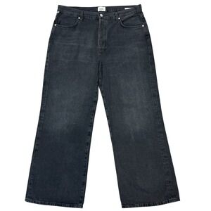 Citizens of Humanity Annina Petite Wide-Leg Jeans 33P" Prophecy Black High-Rise